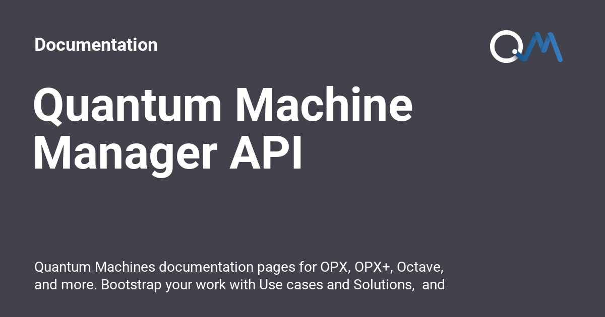 Api Qumar Quantum Machine Manager API - Documentation