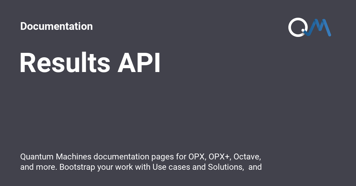 Results API - Documentation
