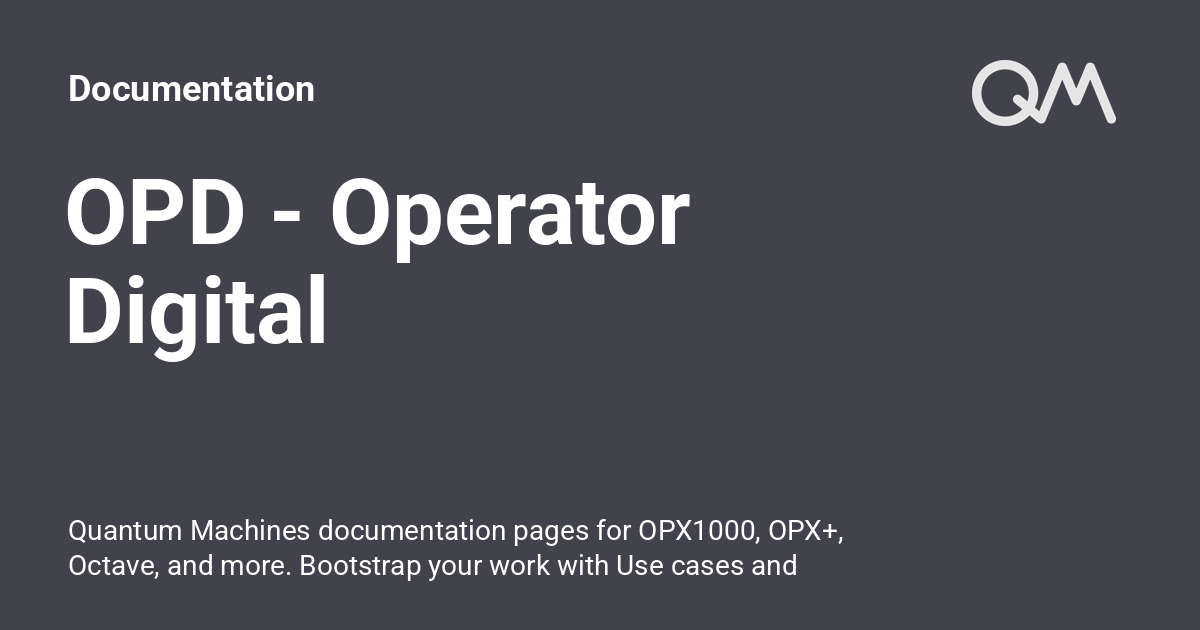 OPD - Operator Digital - Documentation