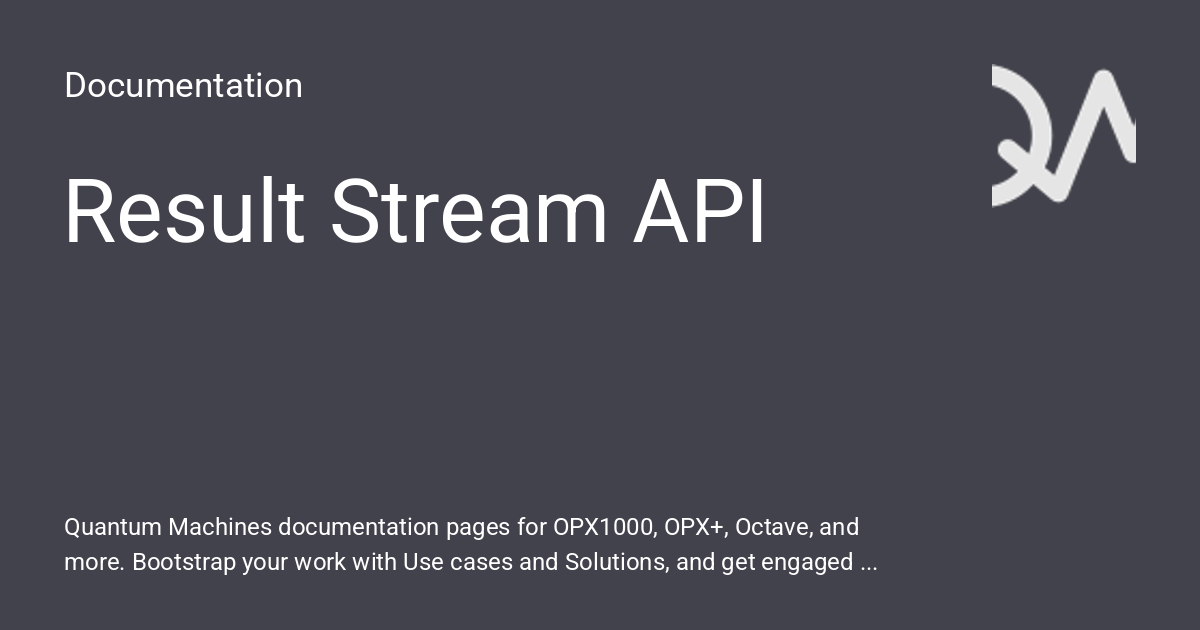 Result Stream API - Documentation