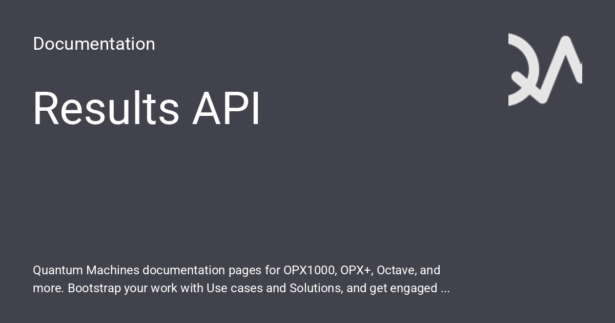 Results API - Documentation