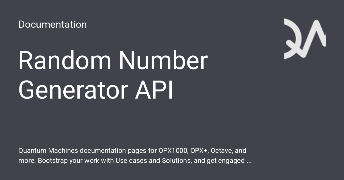 Random Doc Numbers Random Number Generator API - Documentation