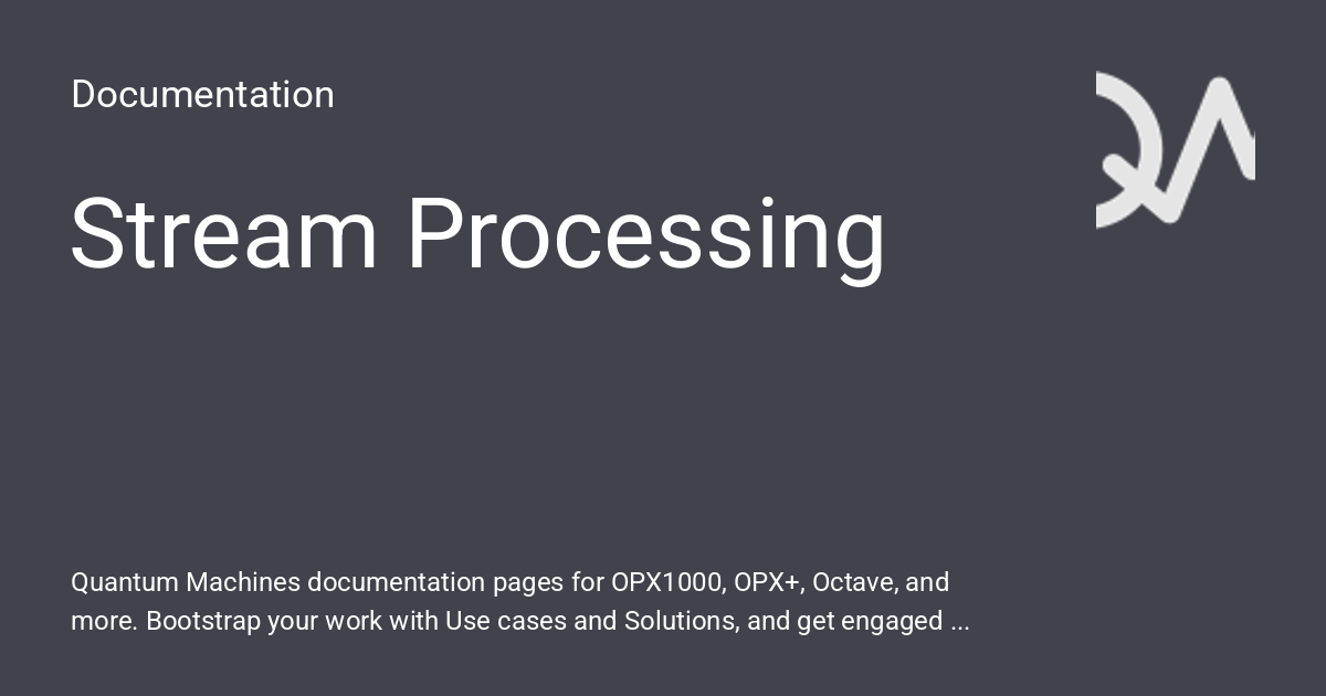 Stream Processing - Documentation