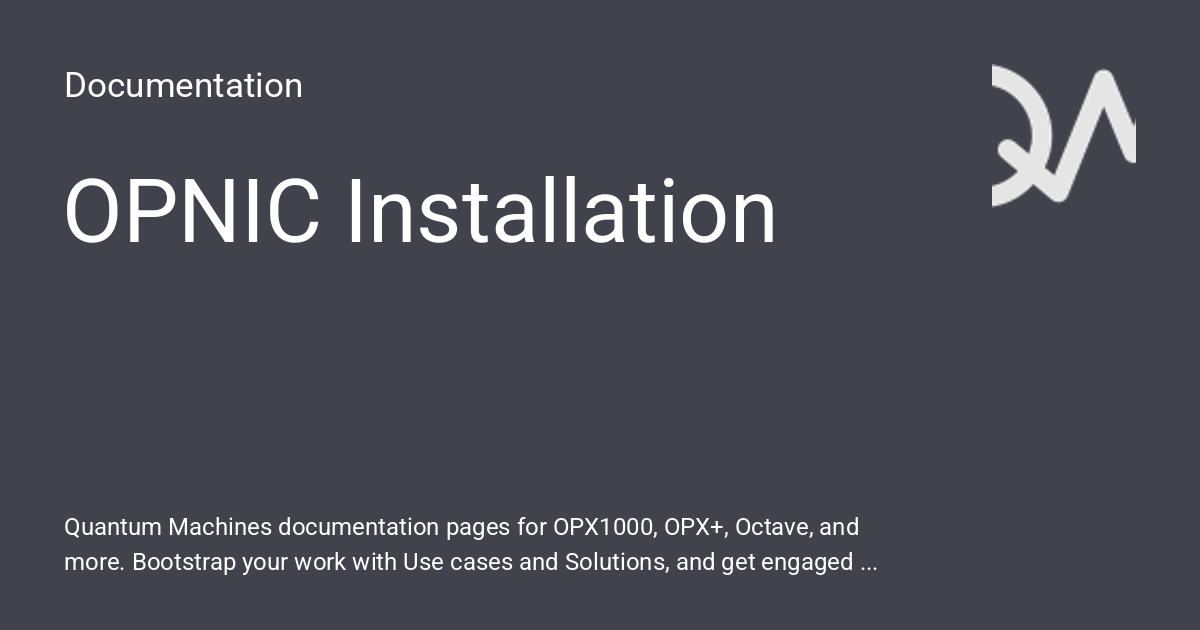 OPNIC Installation - Documentation