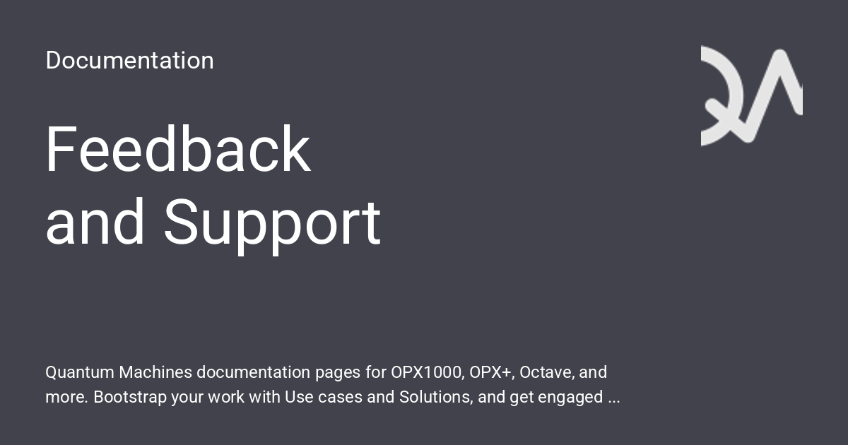 Feedback and Support - Documentation